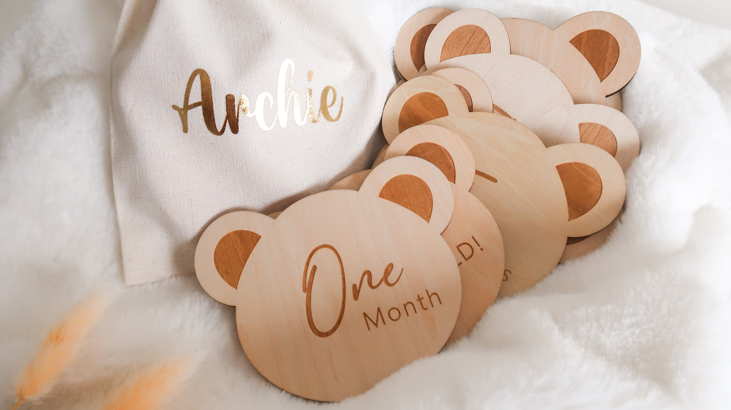 Bear Baby Milestone Cards