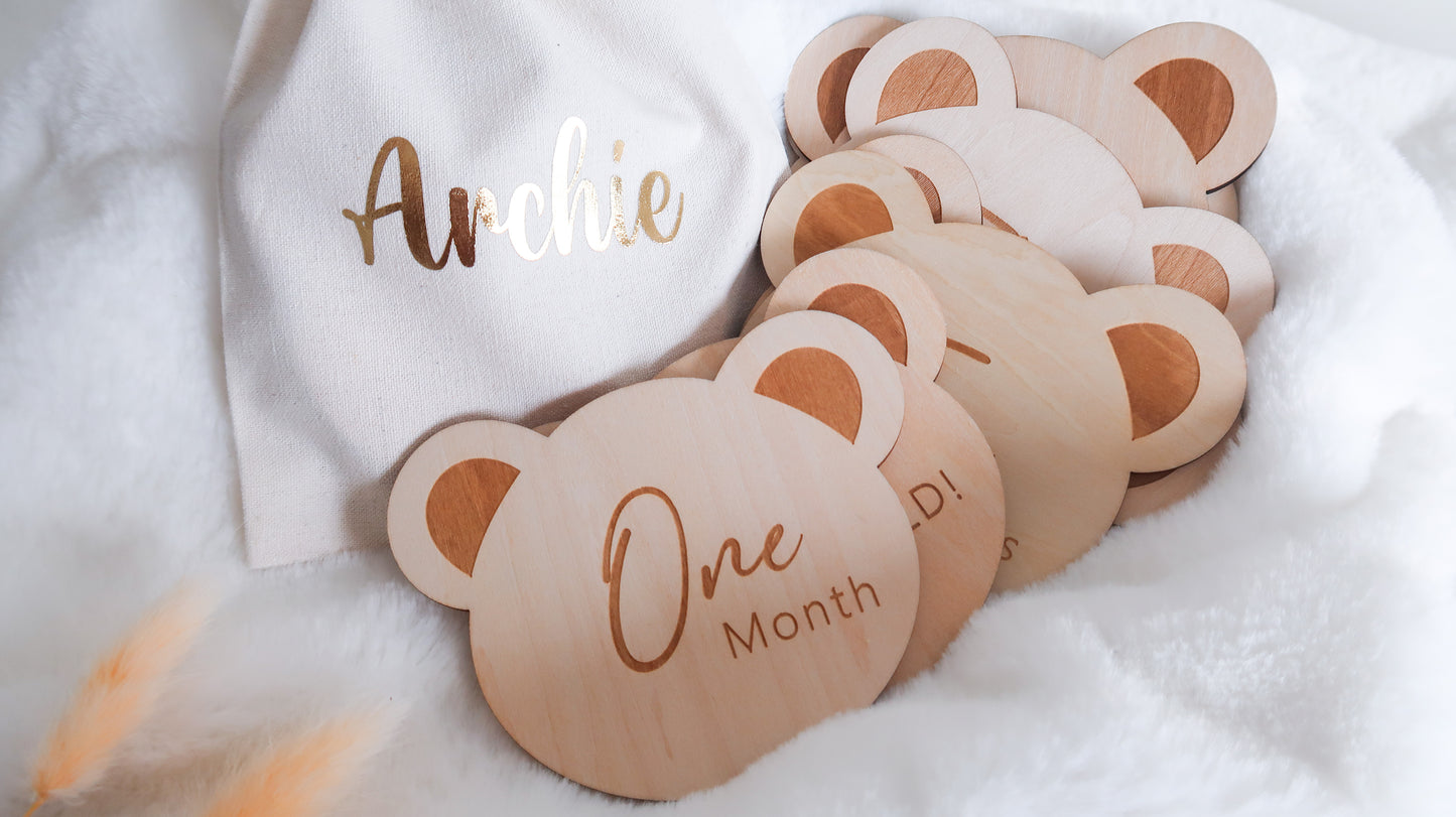 Bear Baby Milestone Cards