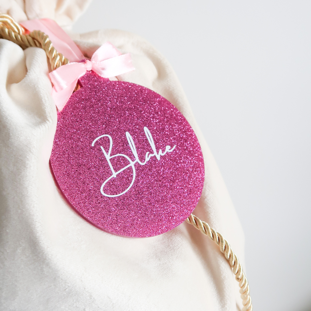 Luxe Glitter Christmas Bauble - Pink