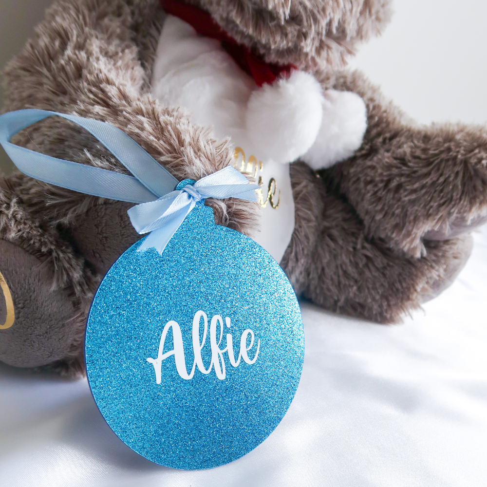 Luxe Glitter Christmas Bauble - Blue