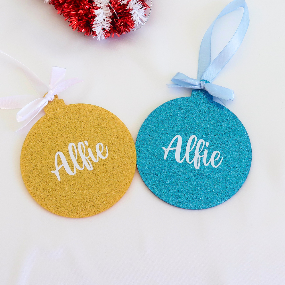 Luxe Glitter Christmas Bauble - Blue