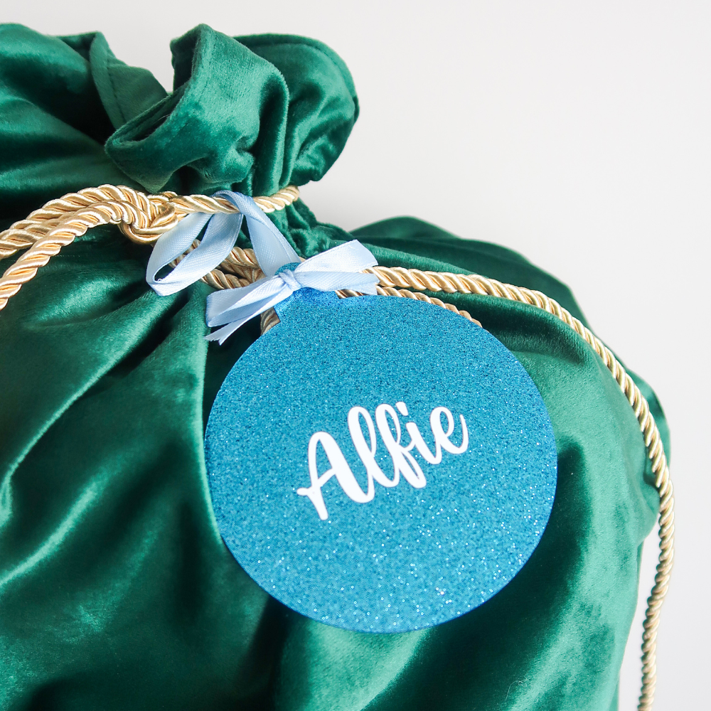 Luxe Glitter Christmas Bauble - Blue