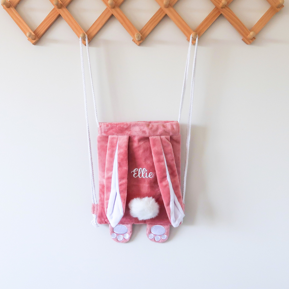 Personalised Bunny Drawstring Bag - Pink