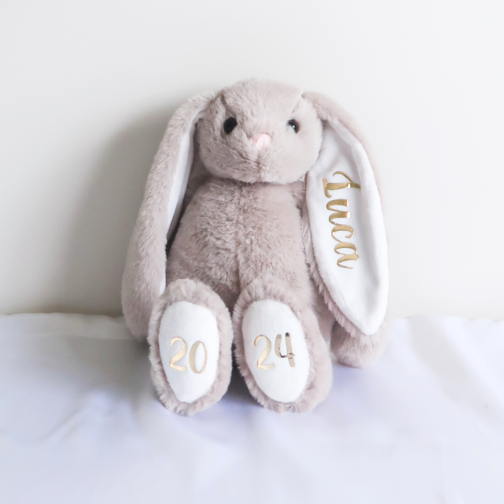 Personalised Plush Bunny - Grey