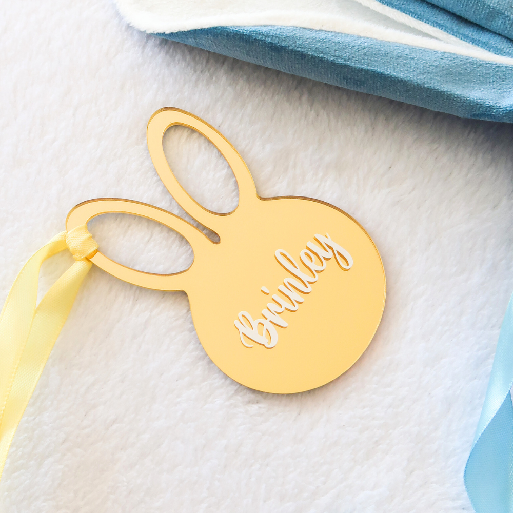 Personalised Bunny Ornament - Gold