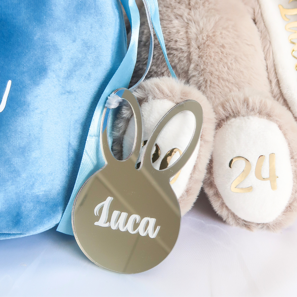 Personalised Bunny Ornament - Silver
