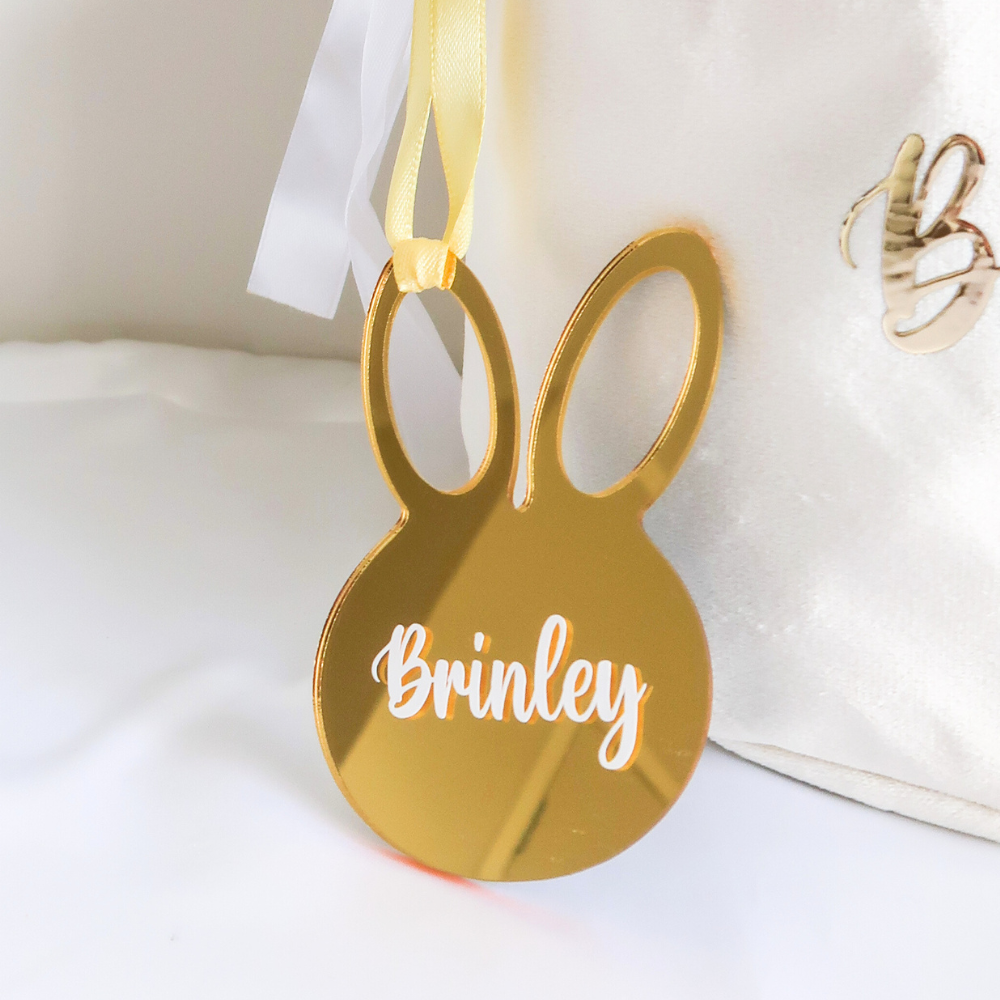Personalised Bunny Ornament - Gold