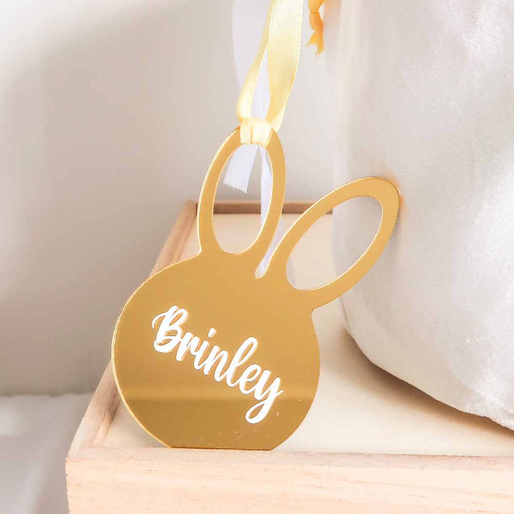 Personalised Bunny Ornament - Gold