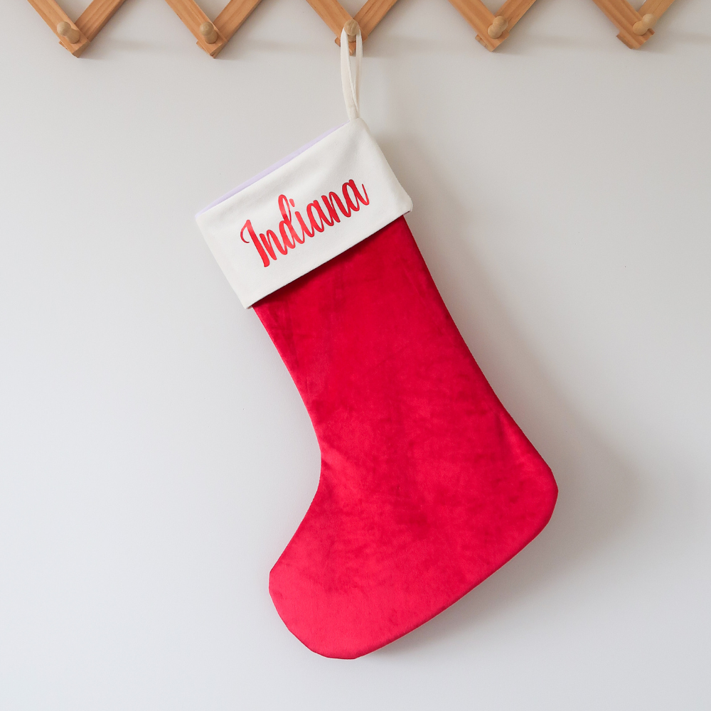 Velvet Christmas Stocking - Red