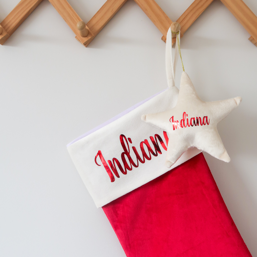 Velvet Christmas Stocking - Red