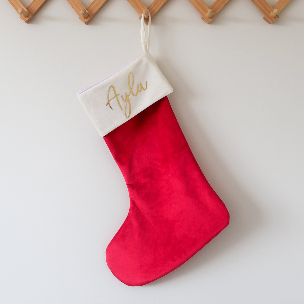 Velvet Christmas Stocking - Red