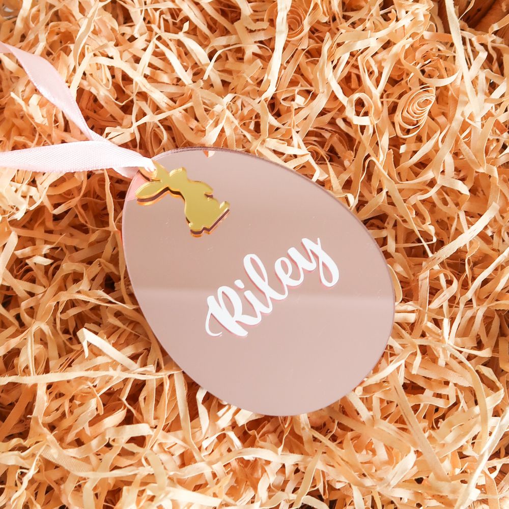 Personalised Easter Egg Ornament - Rose Gold