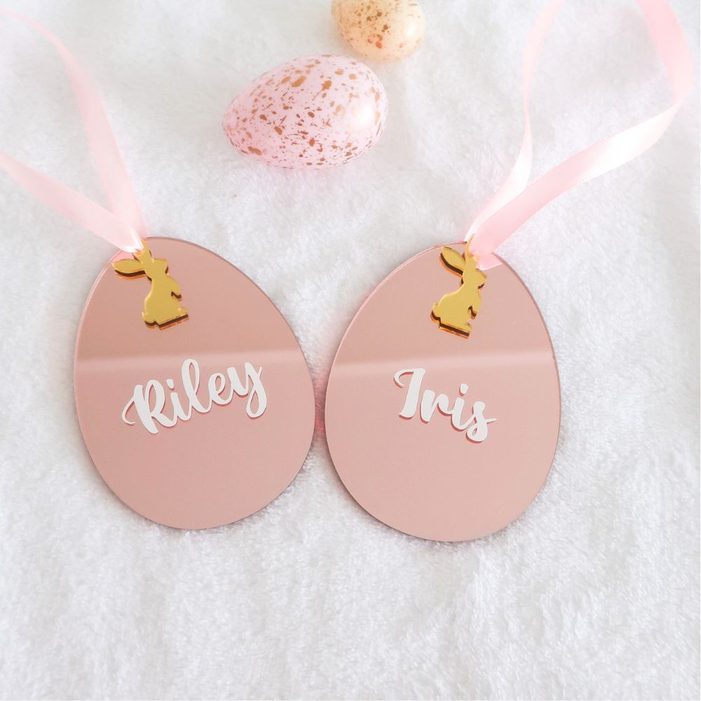 Personalised Easter Egg Ornament - Rose Gold