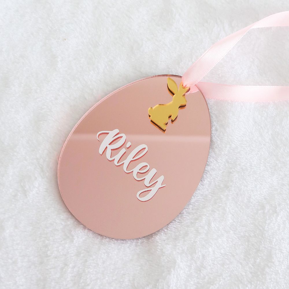 Personalised Easter Egg Ornament - Rose Gold