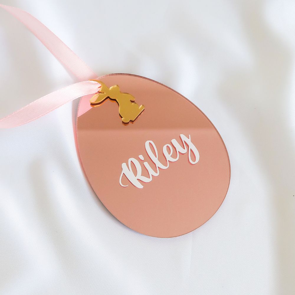 Personalised Easter Egg Ornament - Rose Gold