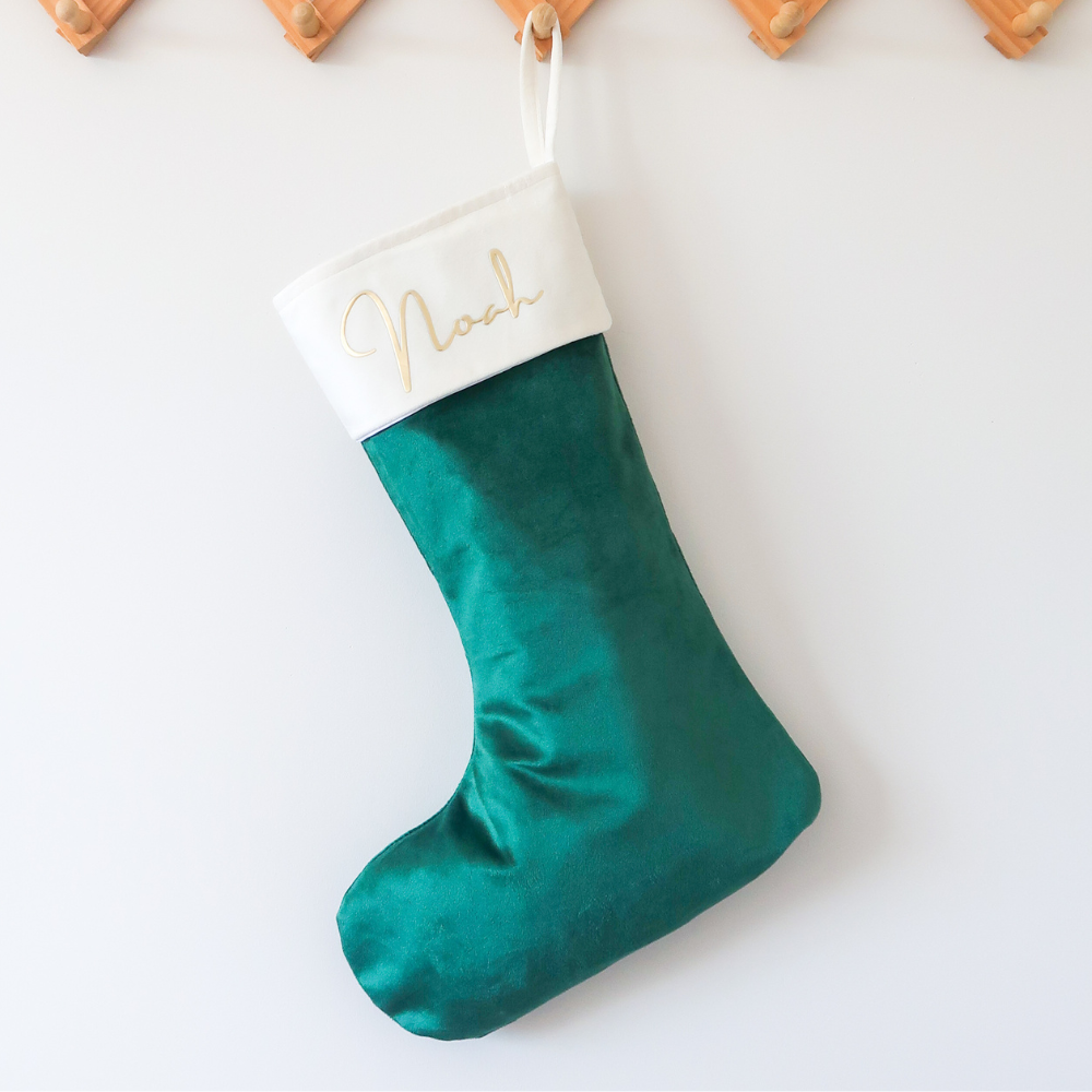 Velvet Christmas Stocking - Green
