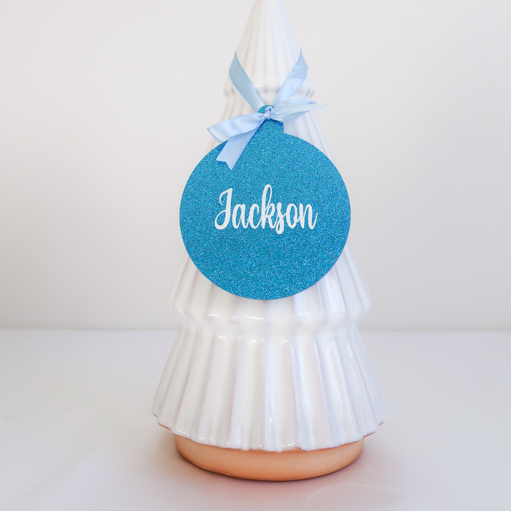 Luxe Glitter Christmas Bauble - Blue