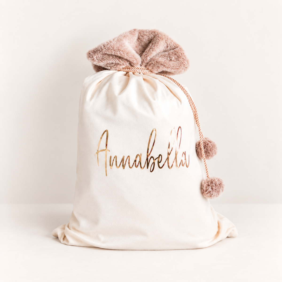 Luxe Velvet Christmas Sack – Cream