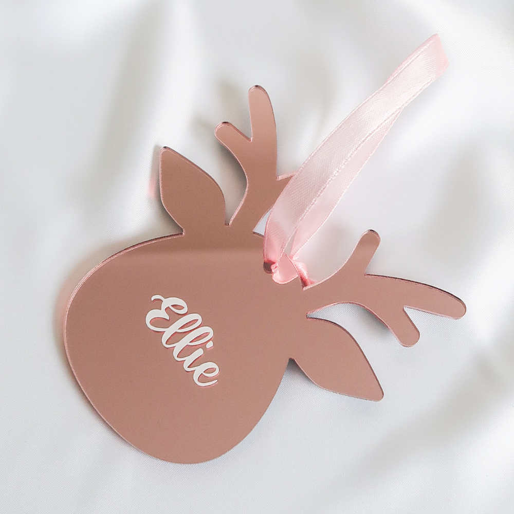 Luxe Reindeer Christmas Bauble - Rose Gold