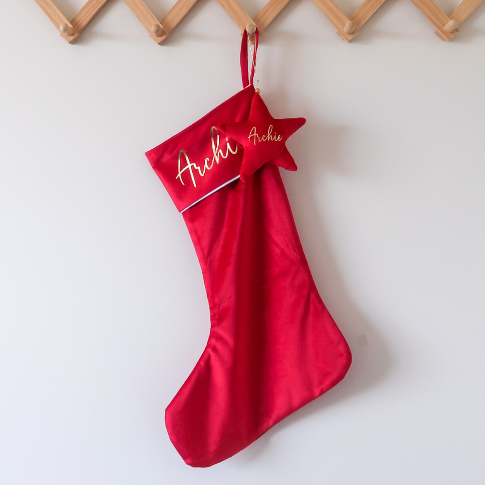 Velvet Christmas Stocking - Red