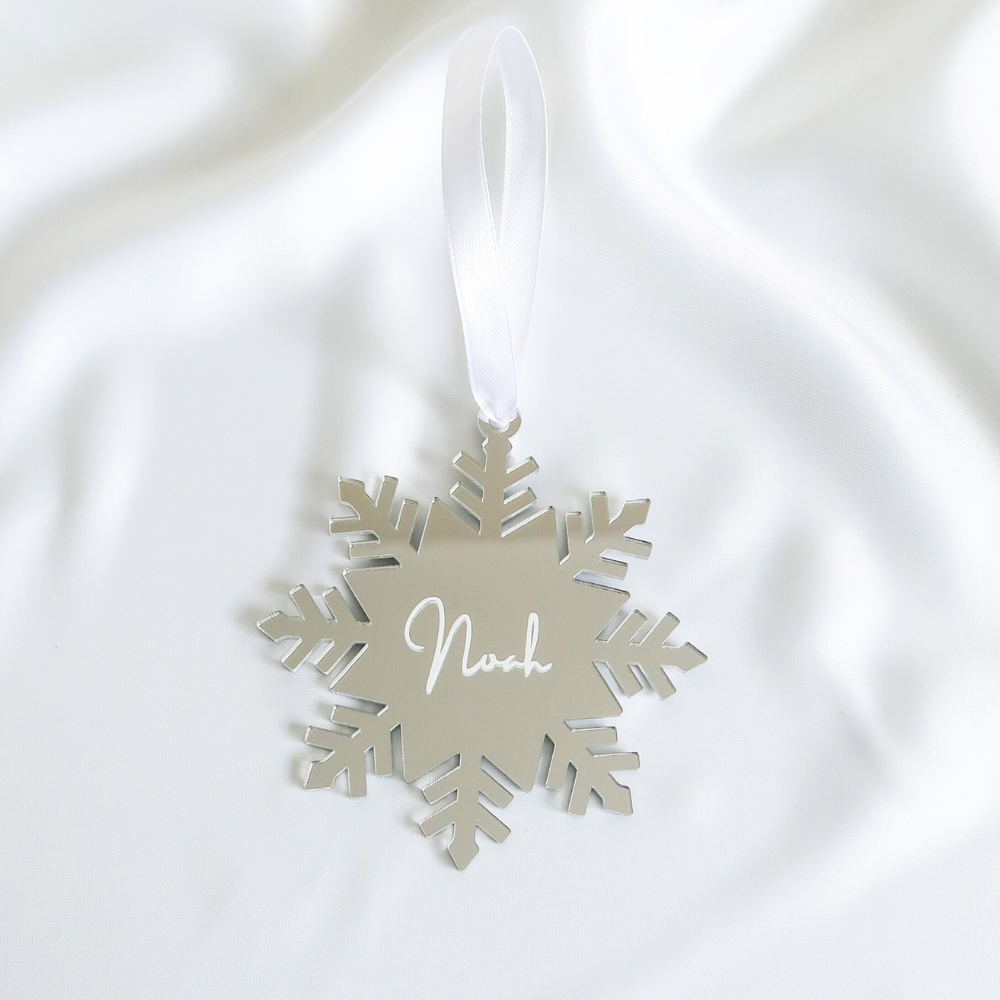 Luxe Snowflake Christmas Bauble - Silver