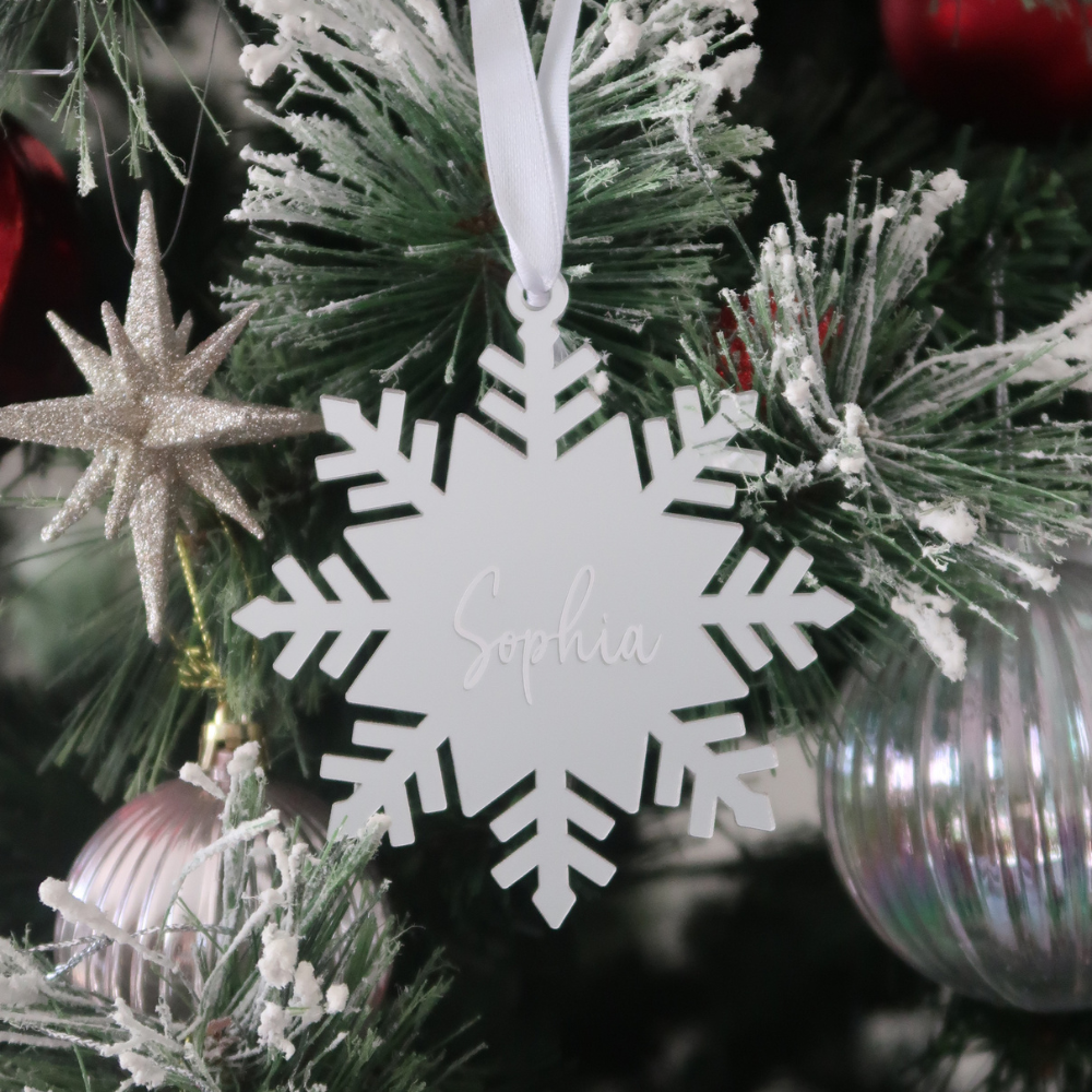 Luxe Snowflake Christmas Bauble - Silver