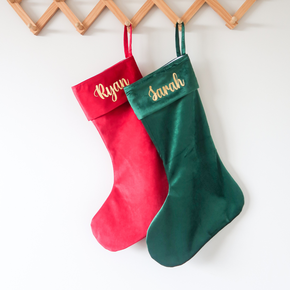Velvet Christmas Stocking - Red
