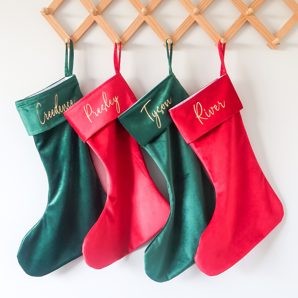 Velvet Christmas Stocking - Red