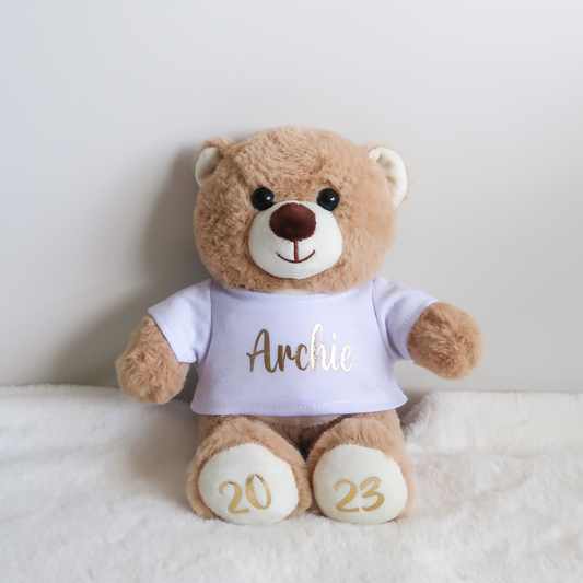 Personalised Baby Teddy Bear w/ Shirt