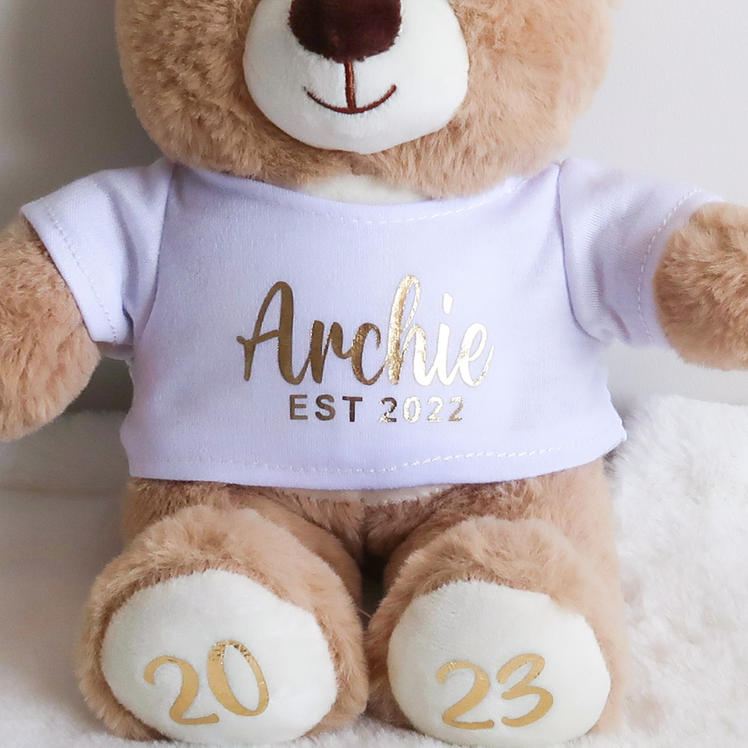 Personalised Baby Teddy Bear w/ Shirt
