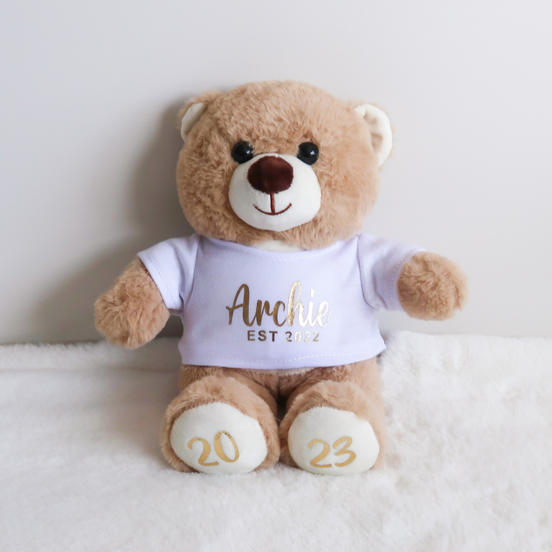 Personalised Baby Teddy Bear w/ Shirt