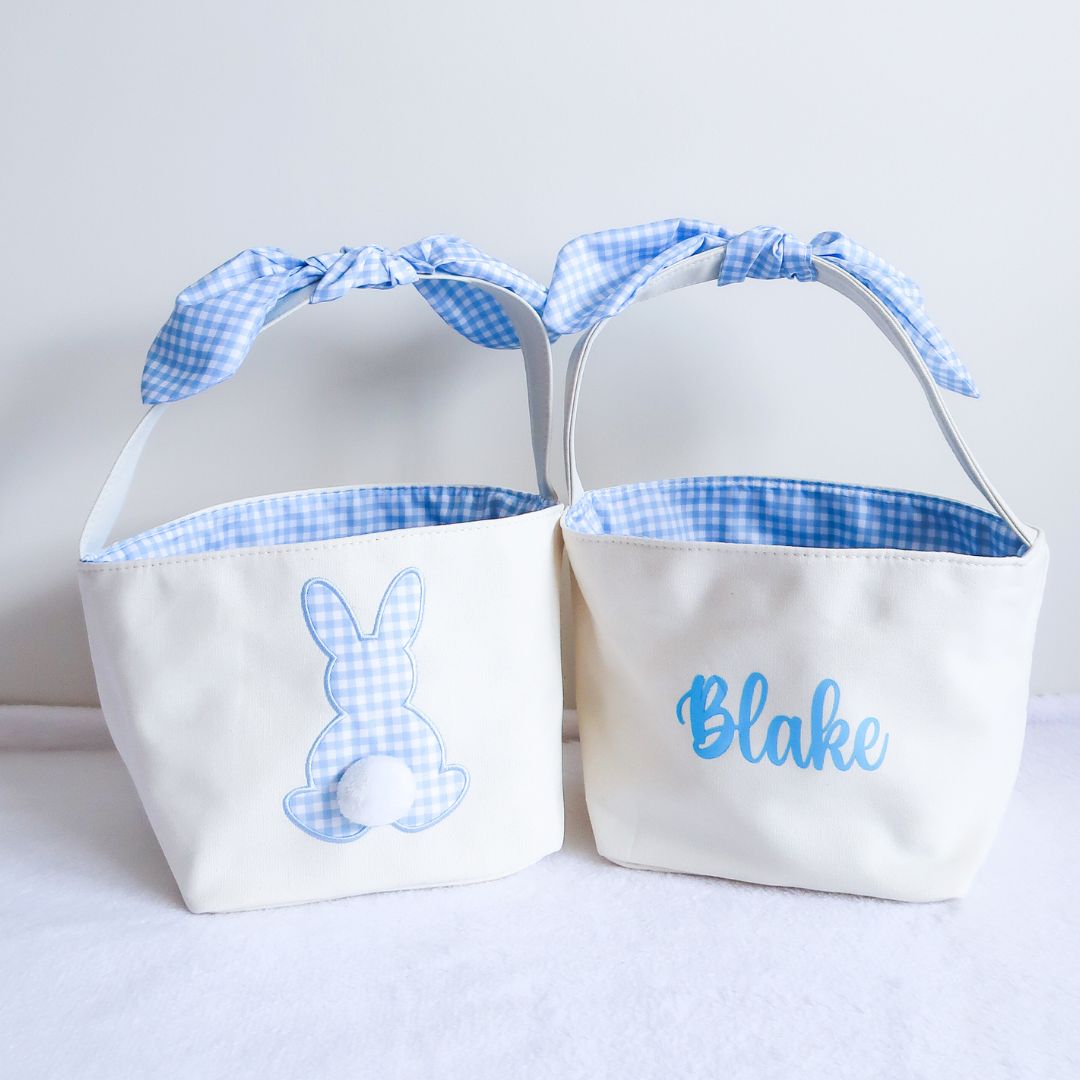 Personalised Easter Bunny Basket - Blue