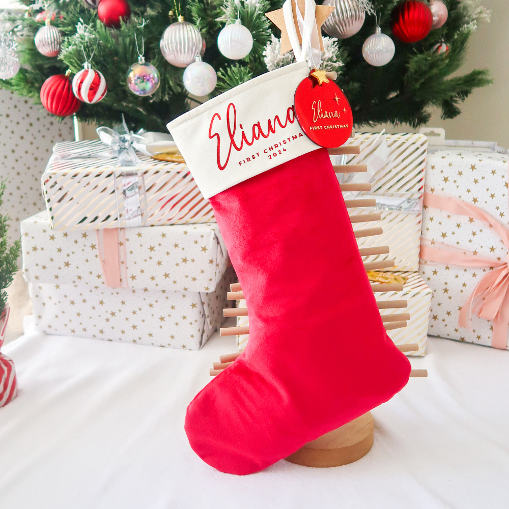 2025 Velvet First Christmas Stocking