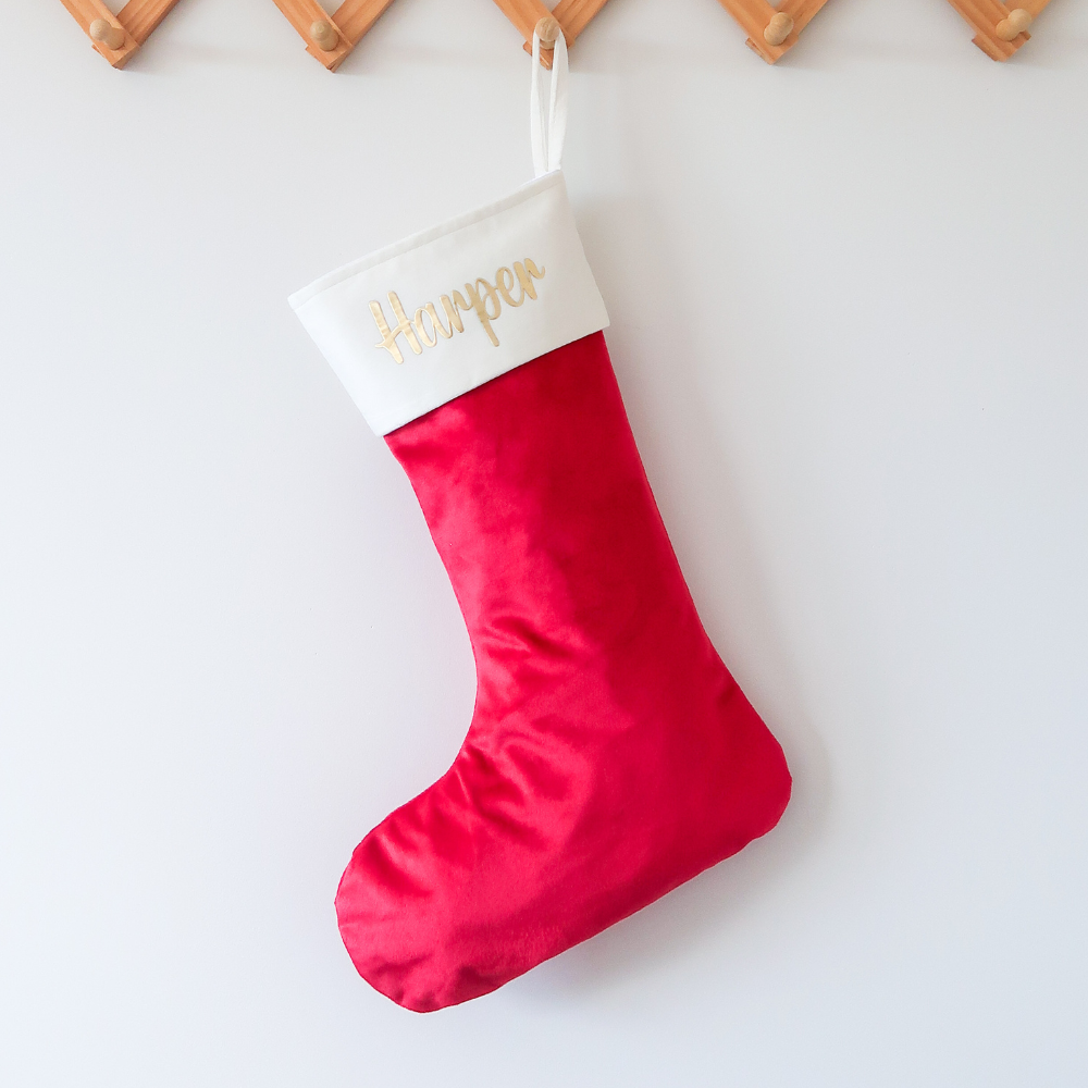 Velvet Christmas Stocking - Red