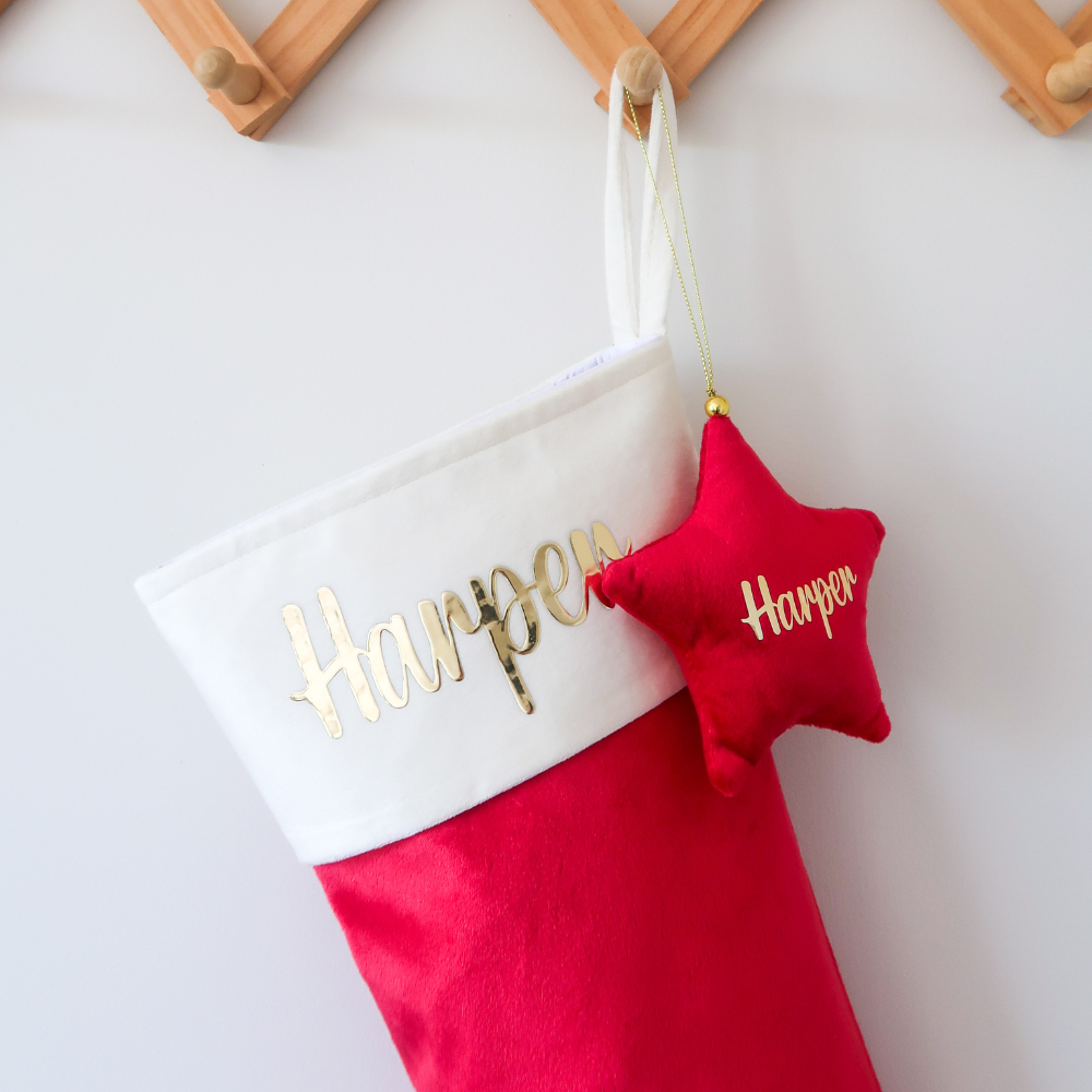 Velvet Christmas Stocking - Red