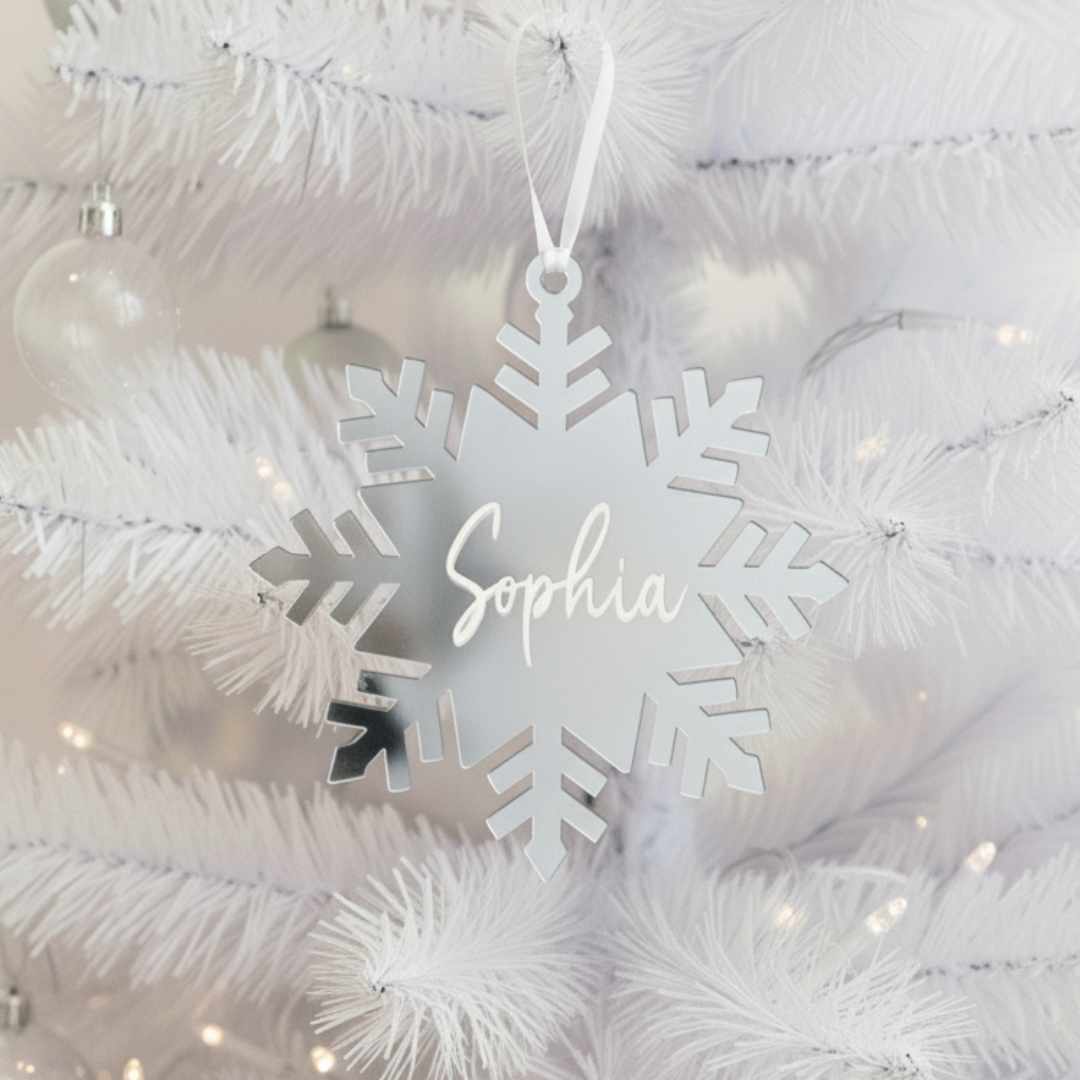 Luxe Snowflake Christmas Bauble - Silver