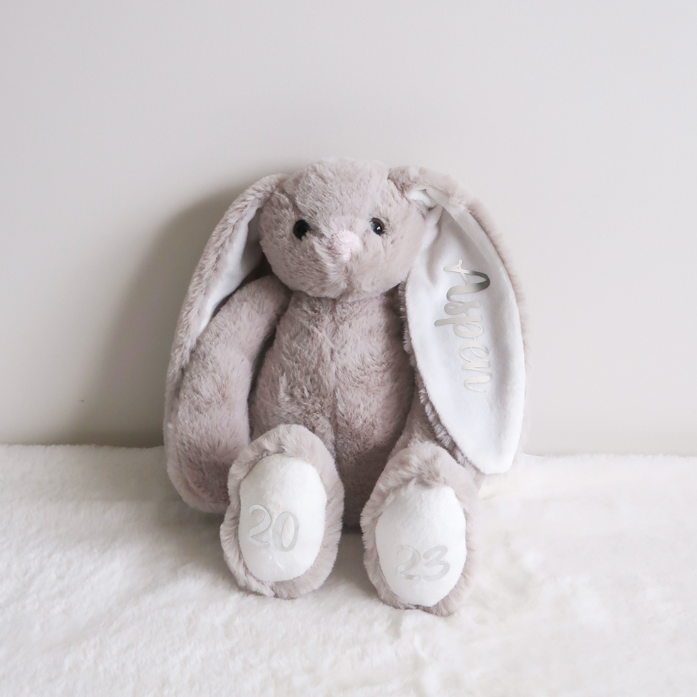 Personalised Plush Bunny - Grey