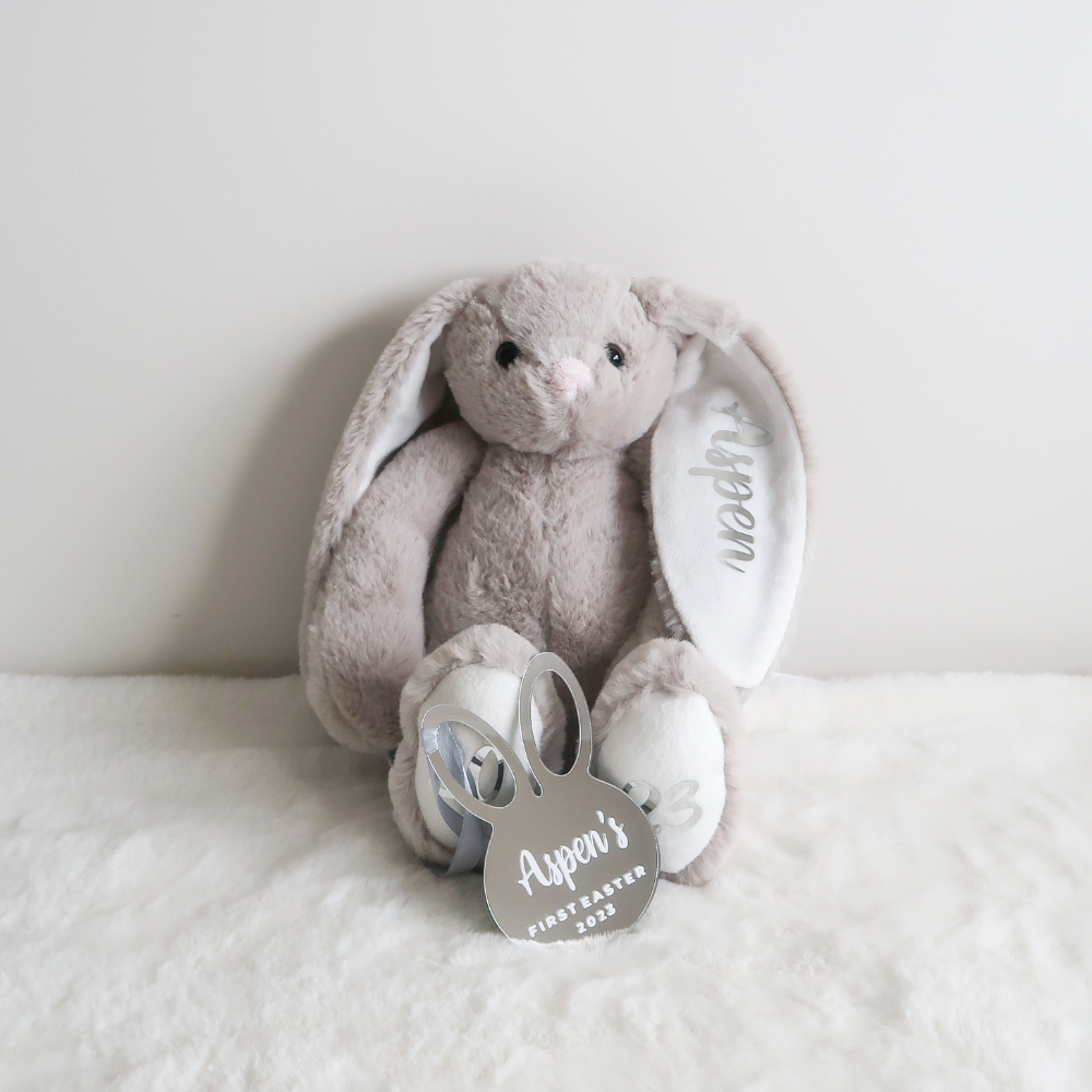 Personalised Plush Bunny - Grey