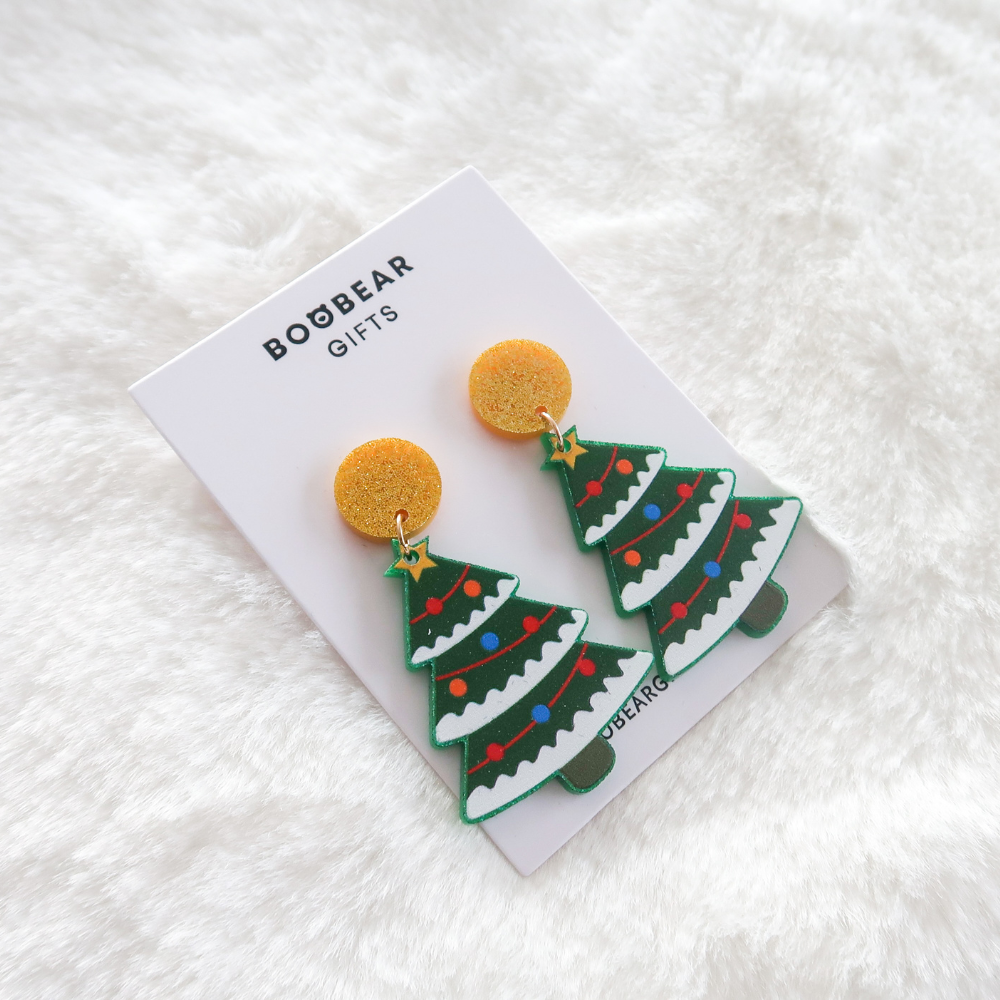 Christmas Tree Drop Earrings