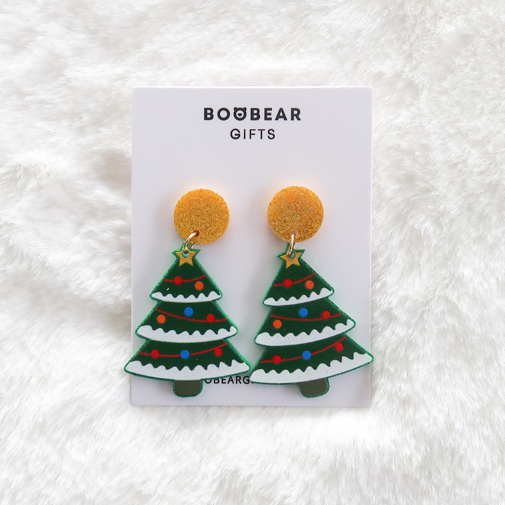 Christmas Tree Drop Earrings