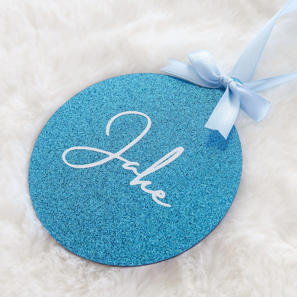Luxe Glitter Christmas Bauble - Blue