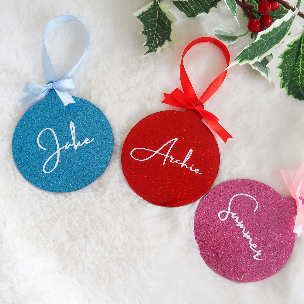 Luxe Glitter Christmas Bauble - Blue