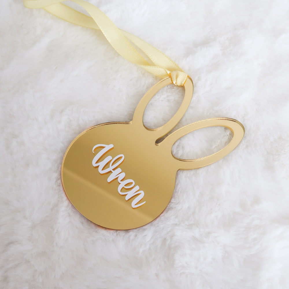 Personalised Bunny Ornament - Gold
