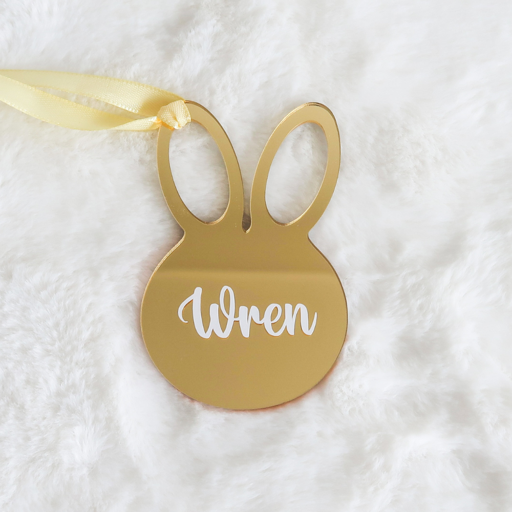 Personalised Bunny Ornament - Gold