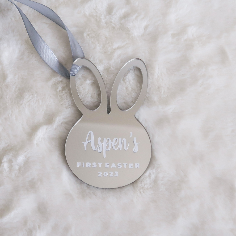 Personalised Bunny Ornament - Silver