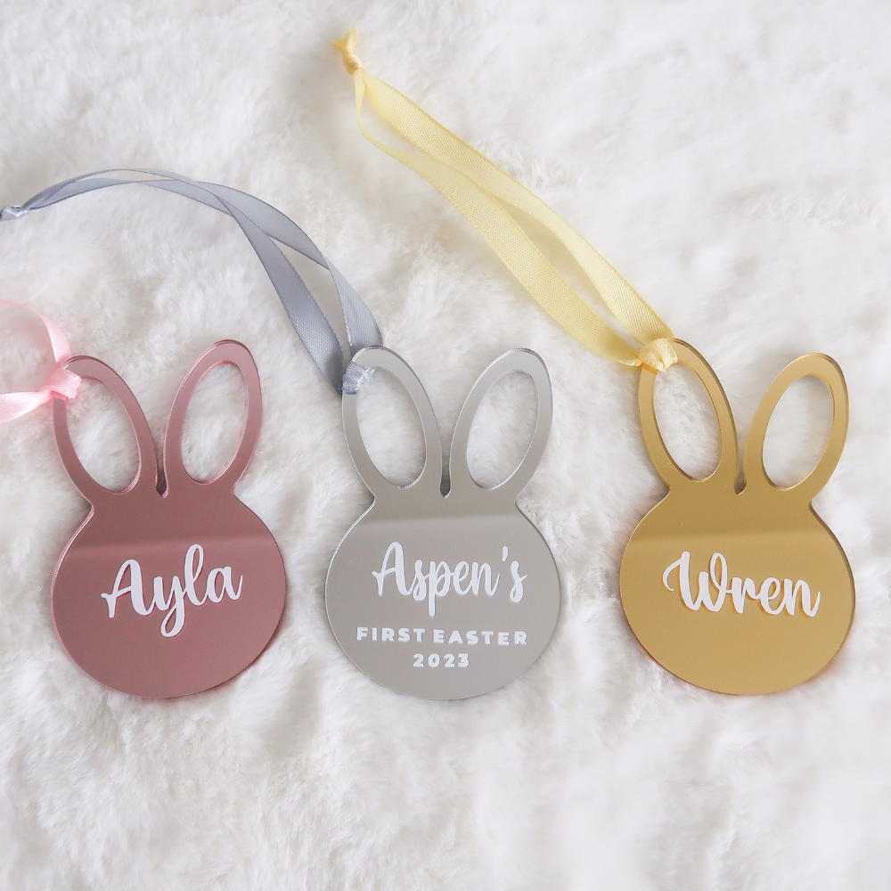 Personalised Bunny Ornament - Silver