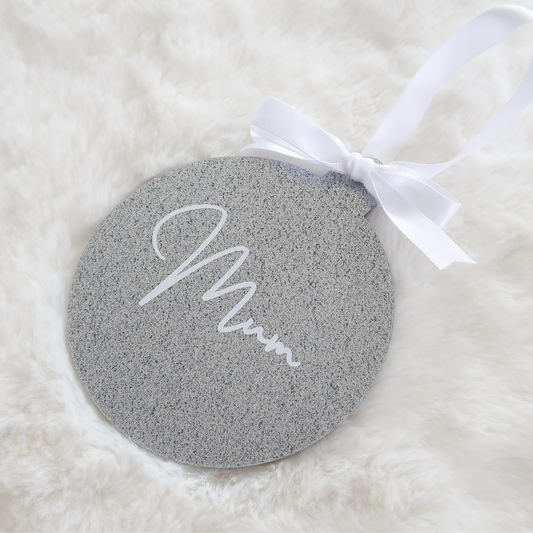 Luxe Glitter Christmas Bauble - Silver