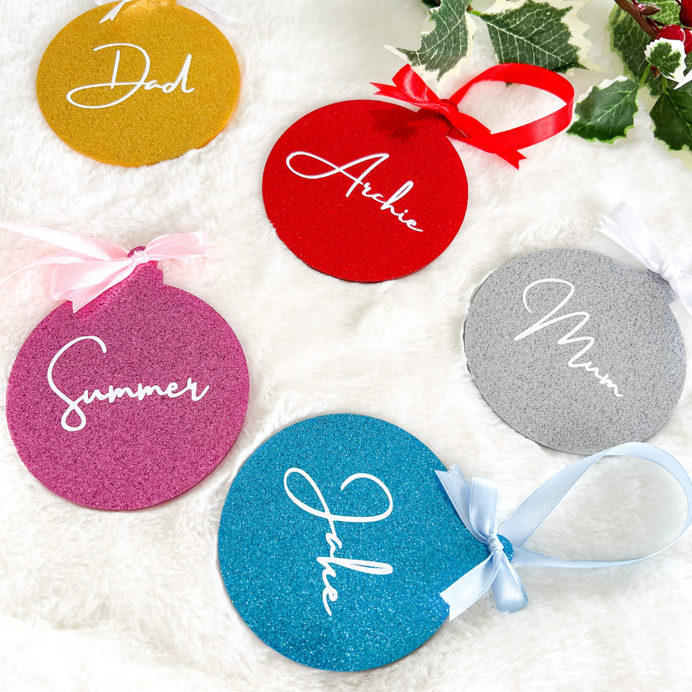 Luxe Glitter Christmas Bauble - Pink