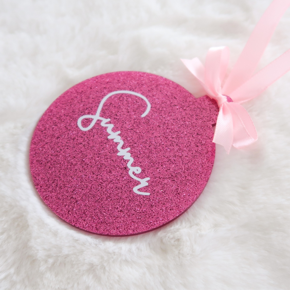 Luxe Glitter Christmas Bauble - Pink