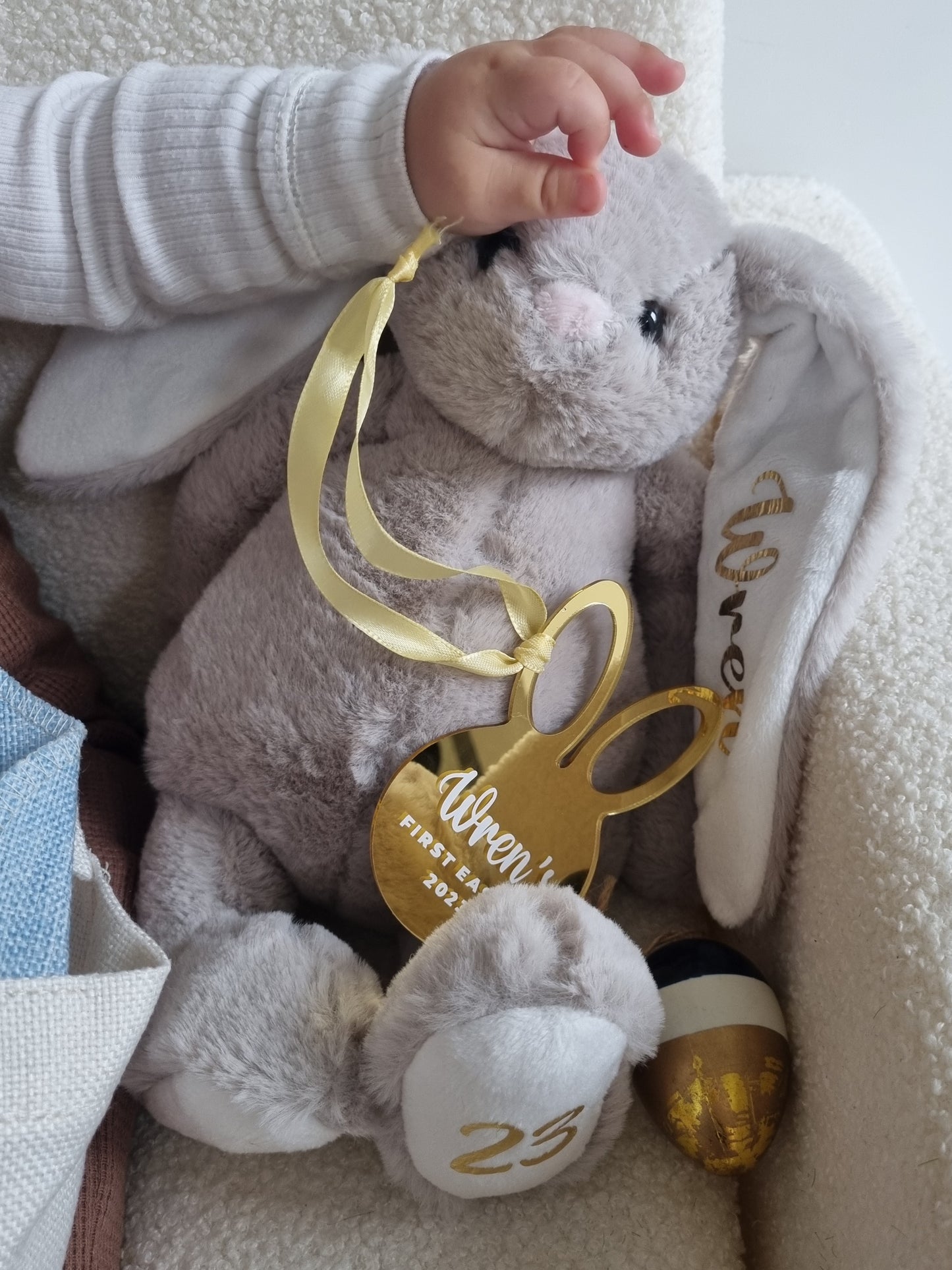 Personalised Plush Bunny - Grey
